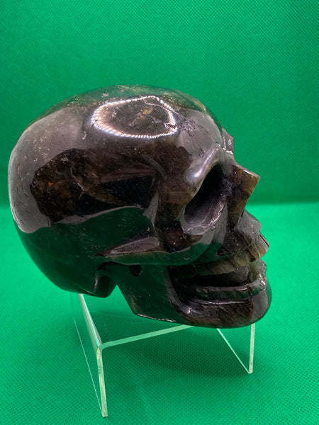 Labradorite Skull with Ball in Mouth