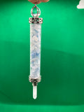 Glass Pendulum with Clear Quartz Points and Crystal Chips