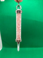 Glass Pendulum with Clear Quartz Points and Crystal Chips